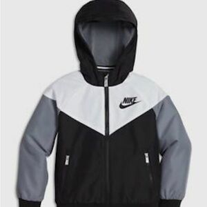 NIKE Kids NSW Sportswear Windrunner Ripstop Jacket - Black Grey White